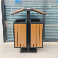 Poubelle en bois debout extérieure de 60L pour les espaces publics et les hôtels pour le conteneur de déchets et le seau de stockage de la station de recyclage