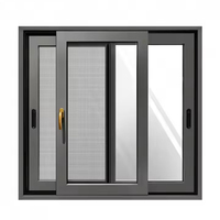 Ventanas de Aluminio Personalizadas al por Mayor, Ventana Corredera de Vidrio con Marco de Aluminio y Rejilla para Ventana de Casa, Puerta Corredera