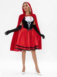 Disfraz de Caperucita Roja para Mujer Adulta con Capa para Halloween y Fiestas de Carnaval - Product Image 3