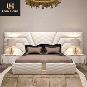 Struttura Letto <span class=keywords><strong>Matrimoniale</strong></span> King Size di Lusso in Pelle Imbottita Design Moderno e Recente - Product Image 2