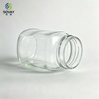 Pot en verre carré transparent de 200 ml, avec col fileté, récipient vide de qualité alimentaire pour sauces artisanales, légumes marinés et mélanges d'épices