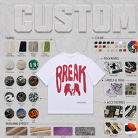 Camiseta de estilo americano con estampado de texto, 240g, corte holgado con hombros caídos, para parejas, a la moda.
