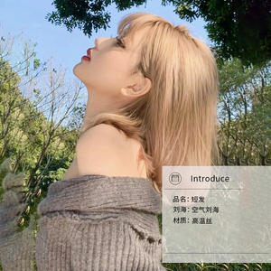 วิกผมบ๊อบสั้น Dm731 20 สีเบจทอง พร้อมหน้าม้า จัดทรงเต็มศีรษะ สำหรับผู้หญิง วิกผมแท้จากเหอหนาน - Product Image 4