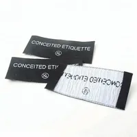 Coudre sur la conception nom personnalisé Logo extrémité plié Machine tissé marque taille étiquettes étiquettes de lavage pour T-shirts