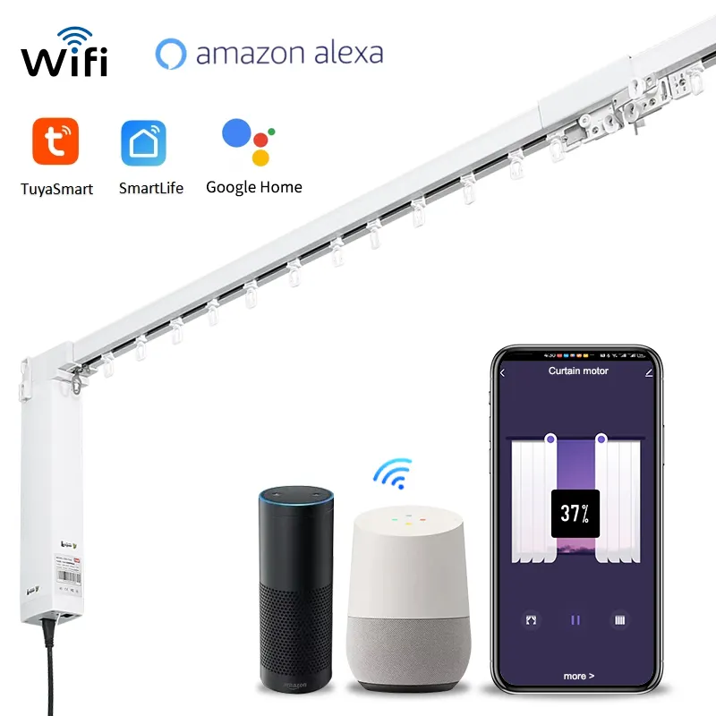 Leisguar Tuya wifi zigbee Smart Home elettrico tenda S Wave cornicione traccia di dimensioni personalizzate all'ingrosso