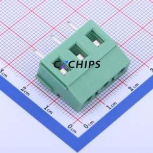 DB129V-7.5-3P-GN-S Screw Terminal Block Through hole Component (THT),P=7.5mm Connector 1x3P 7.5mm Green Through Hole - Product Image 1