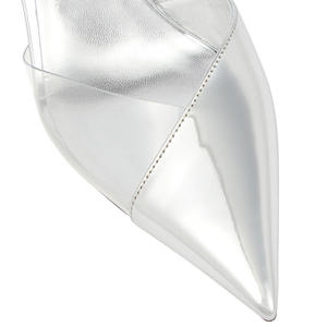 Décolleté con tacco alto scarpe con punta a punta fibbia cinturino alla caviglia scarpe da festa trasparenti <span class=keywords><strong>argento</strong></span> lucido - Product Image 3
