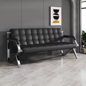 Sofá de Lujo Moderno Zxm S, Diseño Superior para Oficina, 3 Conjuntos de Sillas de Espera Negras - Product Image 1