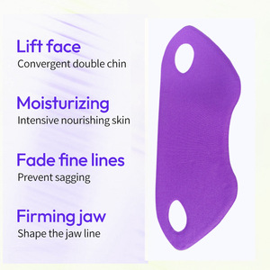 Masque facial V-Line violet à boucles auriculaires en hydrogel, tissu non tissé, respectueux de la peau, raffermissant, produit coréen de soin de la peau - Product Image 3