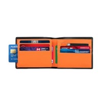 Dompet kulit asli pria bisnis tipis mewah dengan penghalang RFID desain lipat slot kartu banyak & kantong koin ritsleting hadiah