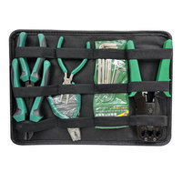 Kit d'outils professionnels pour réseaux de télécommunications avec boîtier en alliage d'aluminium, fonctions de sertissage, dénudage et coupe, et câbles de télécommunications