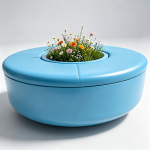Bancs contemporains en fibre de verre résistants aux intempéries pour les zones de repos des parcs industriels - Product Image 5
