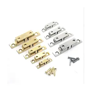 Factory Wholesale Silver Gold Color 42mm Furniture Cabinet Door Brass Dual Ball Roller Catch Latch