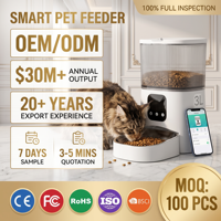 Distributeur automatique de nourriture pour animaux de compagnie OEM avec télécommande, 5L, en acier inoxydable, pour chat, alimentation programmée, nourriture sèche, Wifi, double caméra intelligente