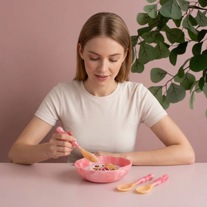 Pink Resin Salad Servers <b>Set</b> Eco-Friendly Dishwasher Safe Manual Salad Tools - Product Image 1