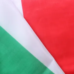 Tissu Pongee en Polyester Semi-élastique, de couleur rouge, vert et blanc, drapeau italien, inde, maroc et pays arabes
