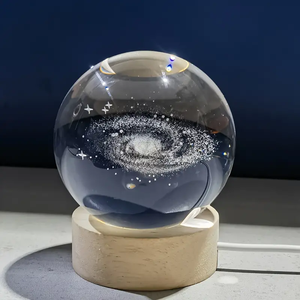 Commercio all'ingrosso illuminato Laser argento fiume terra pianeta e argento plastica bagliore di cristallo artigianato per natale - Product Image 6