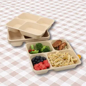 Ristorante per andare forniture usa e getta per il pranzo da asporto scatola scatola da asporto vassoio per Fast Food 3 4 5 rettangolo gratis OEM & ODM