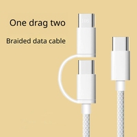 Câble de charge rapide 2 en 1 OD3.5 60W 3A en nylon USB-C vers Type C, câble de charge de données Type C pour téléphone Android