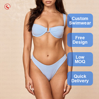 Maillots de bain personnalisés à faible MOQ pour femmes, ensemble bikini côtelé à armatures, conception gratuite, OEM ODM, fabricant de vêtements de plage sous marque privée
