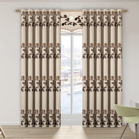 Fournisseur de tissus pour rideaux, tissu jacquard floral doré pour rideaux espagnols