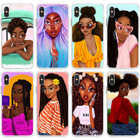Personnaliser Motif Carcasas Para Celulares Femmes Magique Mélanine Téléphone Cas Noir Fille Pour Iphone 12 13 14 Plus Pro Max Xr Xs Max