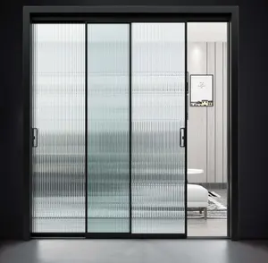 Высококачественные узкие открывающиеся двери из алюминиевого сплава, скользящие наружные алюминиевые стеклянные двери для комнаты, кухни, скользящие двери