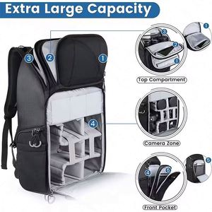 Free Sample Simple Portable Oxford <b>Camera</b> Video Bags <b>Backpack</b> Photography Bagpack Outdoor Travel Large Capacity Waterproof - Product Image 5