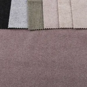 Custom GRS knitted 88%poly 12%rayon solid tr polyester viscose brushing plain suiting woollen fabric for coat