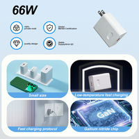 Adaptateur secteur USB 2025 à prix abordable, chargeur rapide 66W pour iPhone 14, compatible bureau et voiture, logo UE/Royaume-Uni