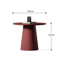 Table d'appoint minimaliste italienne en bois massif, table basse moderne et durable pour salon, finition rouge brillante, idéale pour entrée de villa