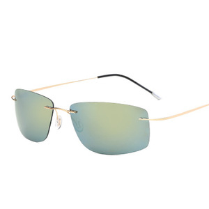 Lunettes de soleil sportives haut de gamme BOOM BM5447 en titane or/gris, polarisées UV400, verres TAC, sans monture, légères, pour hommes, conduite, pêche - Product Image 2