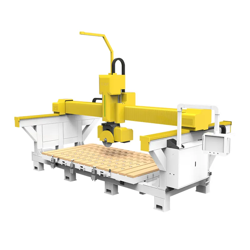 Cnc router mermer 5 eksenli köprü testere granit kaplama taşı kesme kuvarsit tezgahı mezar taşı oyma makinesi