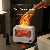 Diffuseur d'arômes USB Hxtc88 avec effet flamme, humidificateur d'air 7 couleurs pour musique et huiles essentielles