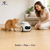 Robot interactif pour animaux de compagnie, adorable compagnon robot en forme de poire avec des yeux lumineux et une caméra, jouet roulant pour chats et chiens