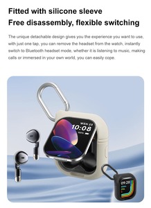 Montre connectée D8 PRO 2-en-1 avec écouteurs TWS, appels Bluetooth, NFC, moniteur de fréquence cardiaque, moniteur de tension artérielle, santé, fitness, musique - Product Image 5
