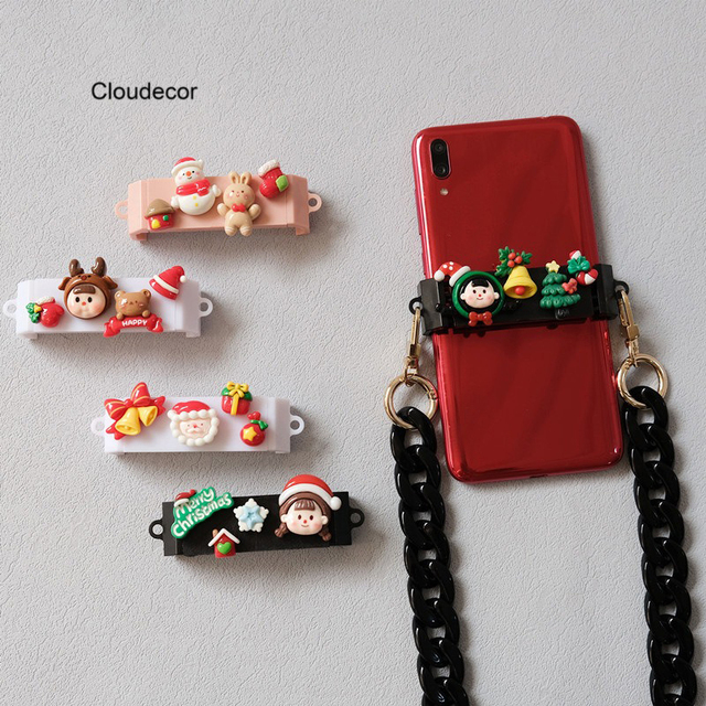 New Cartoon Mobile Phone Back Clip for Strap Holder Cute Phone Accessories Simple Color Handmade Scalable Adjustable Back Clip