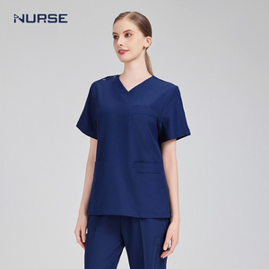 H & U mejor calidad médicos y enfermeras mujeres hombres transpirable algodón poliéster enfermería uniformes conjuntos médico Scrub Hospital uniformes - Product Image 6