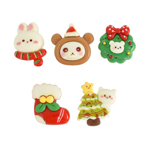 Kawaii giáng sinh phong cách thỏ và gấu flatback nhựa cabochons cho Diy kem keo thủ công kẹp tóc điện thoại trường hợp de - Product Image 1