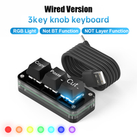 Teclado de Programación Macro Macropad RGB Mini Hot Swap para Juegos, Teclado Personalizado con Perilla, Interruptor Rojo, 3 Teclas, Plástico ABS, para Portátil F400