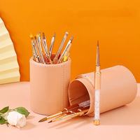 Lot de 15 pinceaux à ongles de luxe à pointe fine pour artiste, manche en plastique, pour manucure, gel acrylique, ovale serti, commande en gros OEM