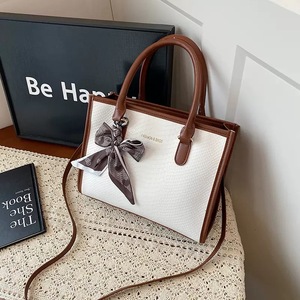 Bolso Tote de Mujer con Textura de Piel de Serpiente y Detalle de Pañuelo, Multicolor, Casual, para el Día a Día, para Ir al Trabajo, <span class=keywords><strong>Bolsos</strong></span> de Compras - Product Image 3