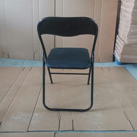 Chaise pliante en plastique de camping simple en métal noir moderne pour jardin extérieur