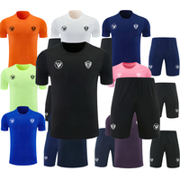 Camiseta de Fútbol Personalizada al por Mayor, Uniforme de Equipo 100% Poliéster Transpirable de Secado Rápido, Manga Corta para Hombre Adulto, Local y Visitante