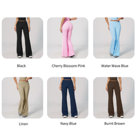 Nouveaux pantalons de sport respirants à jambe large effet seconde peau, leggings évasés pour femme avec logo personnalisé, effet push-up pour la course, la gym et l'entraînement