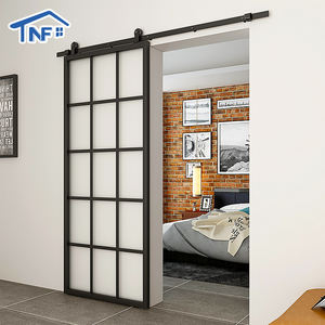 Portes coulissantes modernes populaires en aluminium noir pour chambre à coucher, style grange, pour les États-Unis et le Canada - Product Image 1
