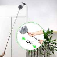 Pôle d'extension en acier inoxydable plafonnier plumeau réutilisable plumeau plumeau pour ventilateur de nettoyage