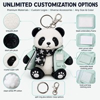 Porte-clés Mascotte en Peluche Panda Quantum Pixel Personnalisé OEM ODM avec Logo Prêt à l'emploi, Commande en Gros, Jouet Doux, Cadeau Technologique IA