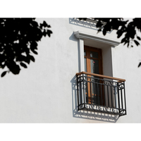Fábrica al por mayor Metal Craft hierro fundido ventana barandillas delanteras seguridad balcón decoración Juliet barandillas al aire libre para casas