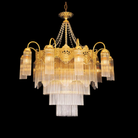Lustre moderne en cristal de luxe avec lumière chaude 3000K, installation facile, hauteur réglable pour usage domestique et commercial